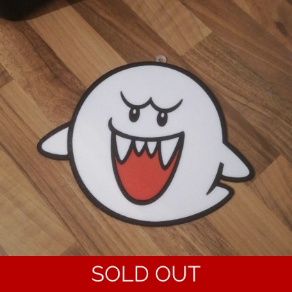 Super Mario Boo facing forward hanging window art Super Mario Boo facing forward hanging window art